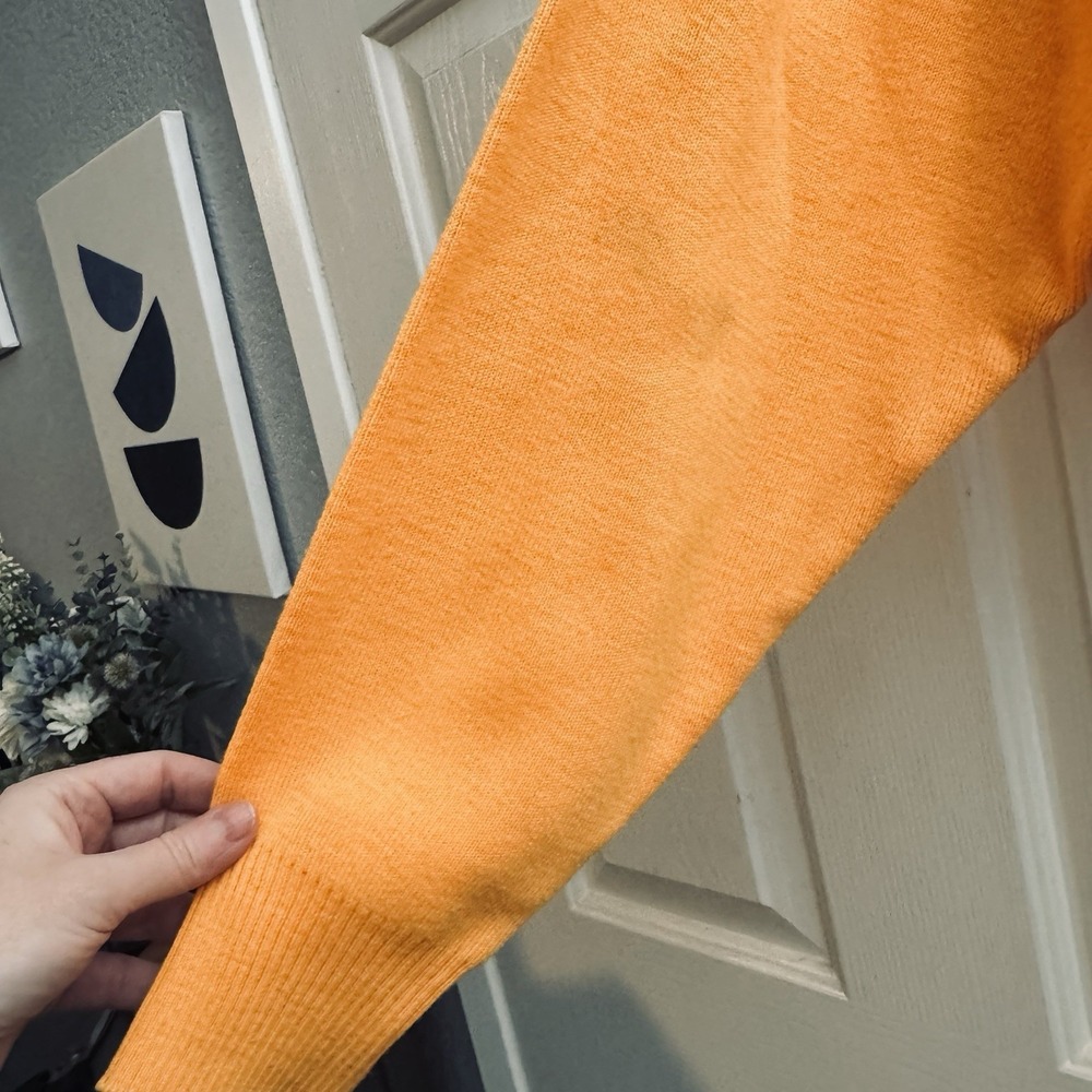 Vtg 80s 90s Obermeyer Womens Small Wool Knit Ski-T‎ Turtleneck Sweater Orange - Picture 6 of 10